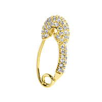 Çengelli İğne 14K White Topaz Mini Küpe