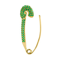 Safety Pin Full Green Medium Earring