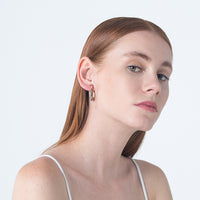 Safety Pin Full Black Medium Earrings